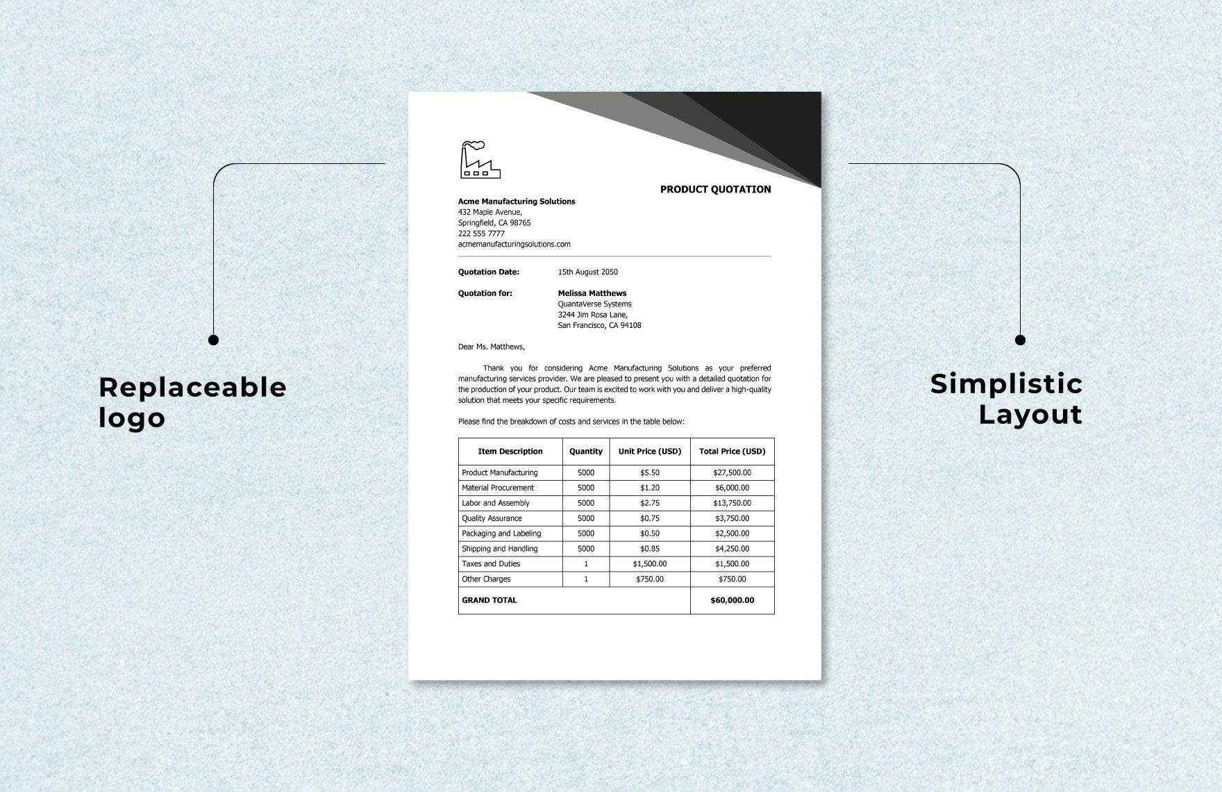 Product Quotation Template