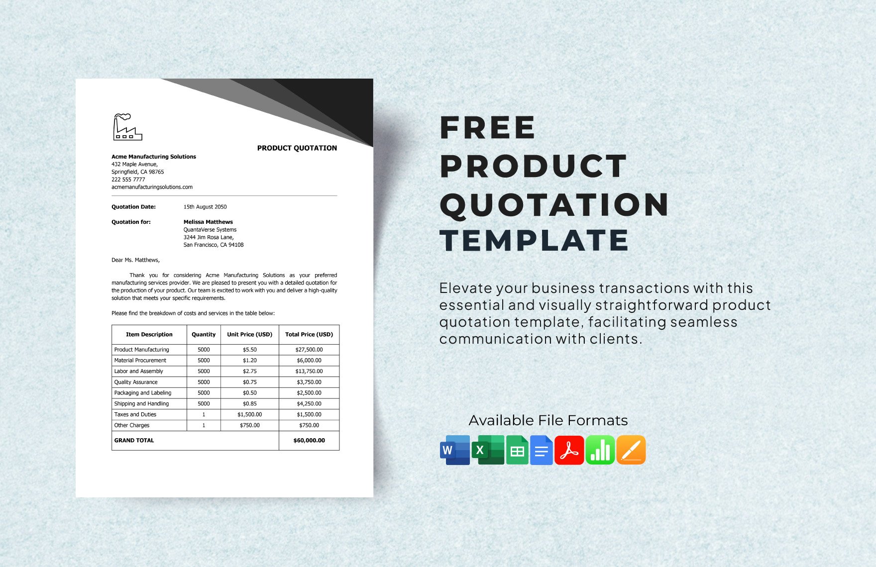 Product Quotation Template