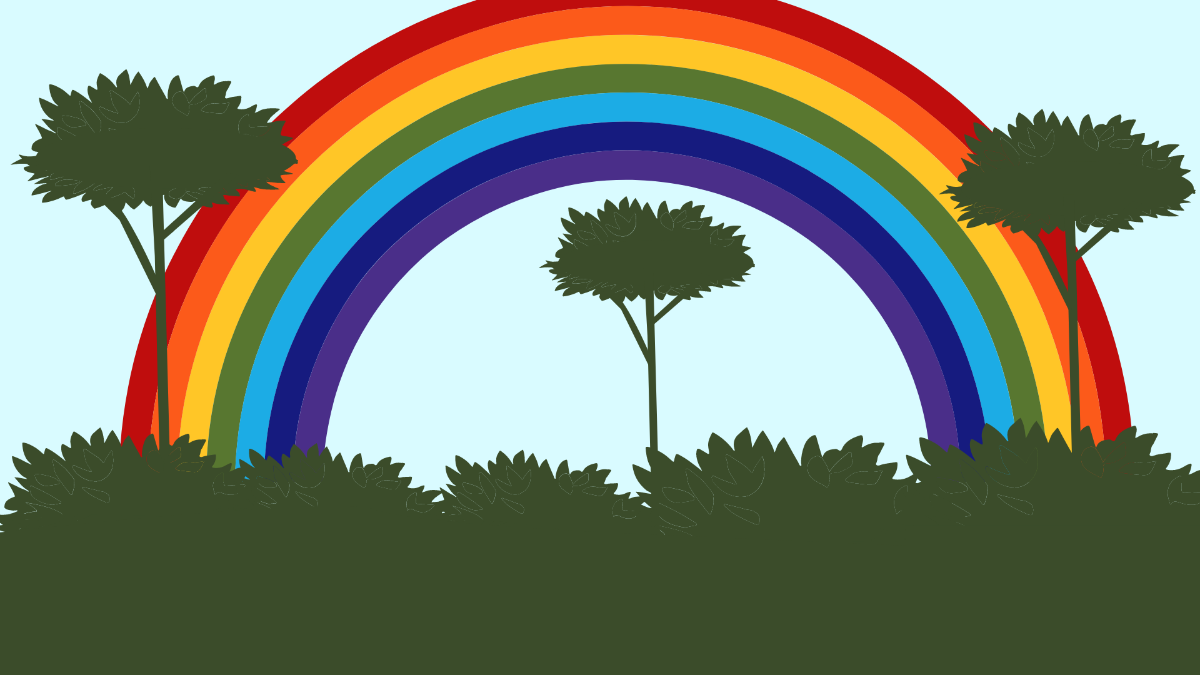 Rainbow Forest Background Template