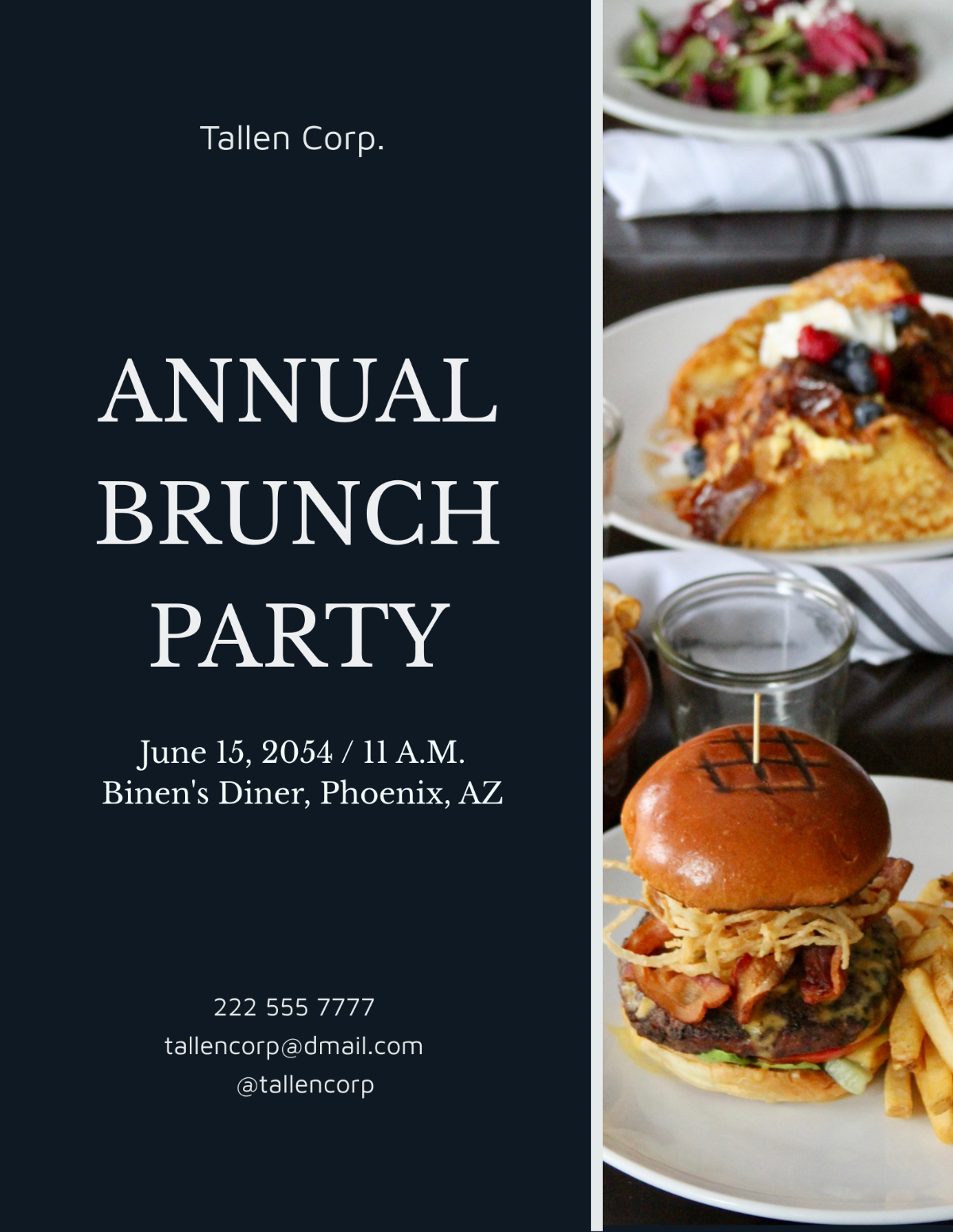 Free Brunch Party Flyer Template
