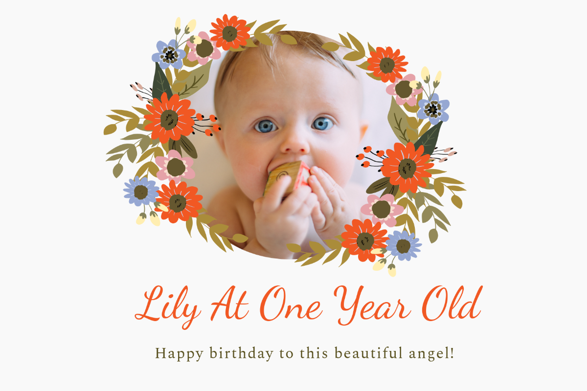 First Birthday Photo Card Template - Edit Online & Download