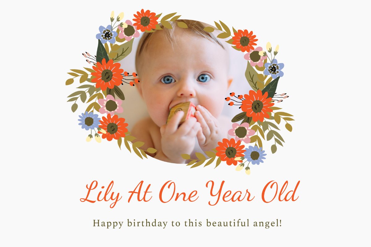 First Birthday Photo Card Template