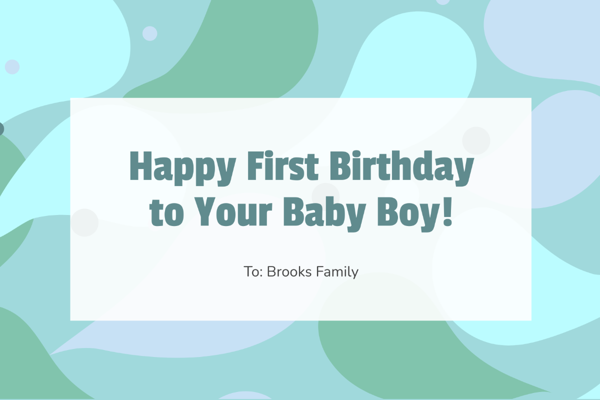 Free 1st Birthday Card Template