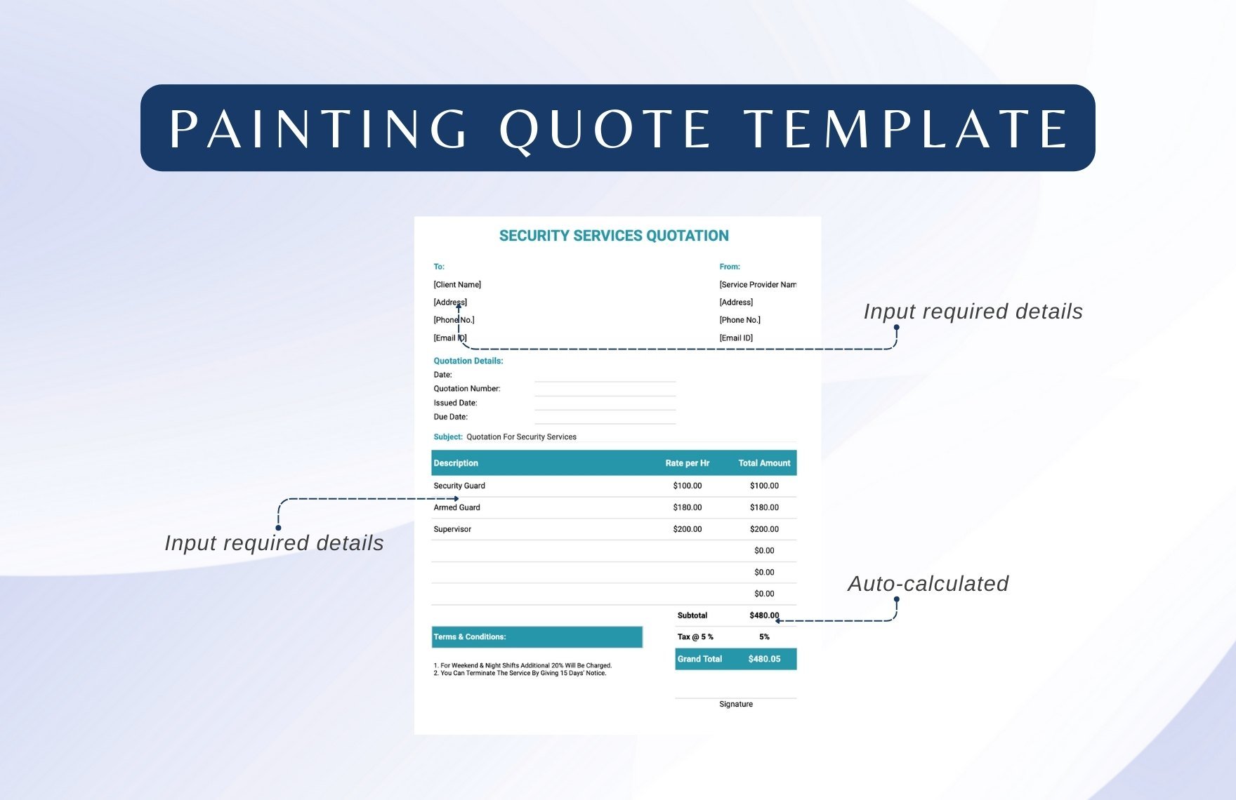 Security Services Quotation Template