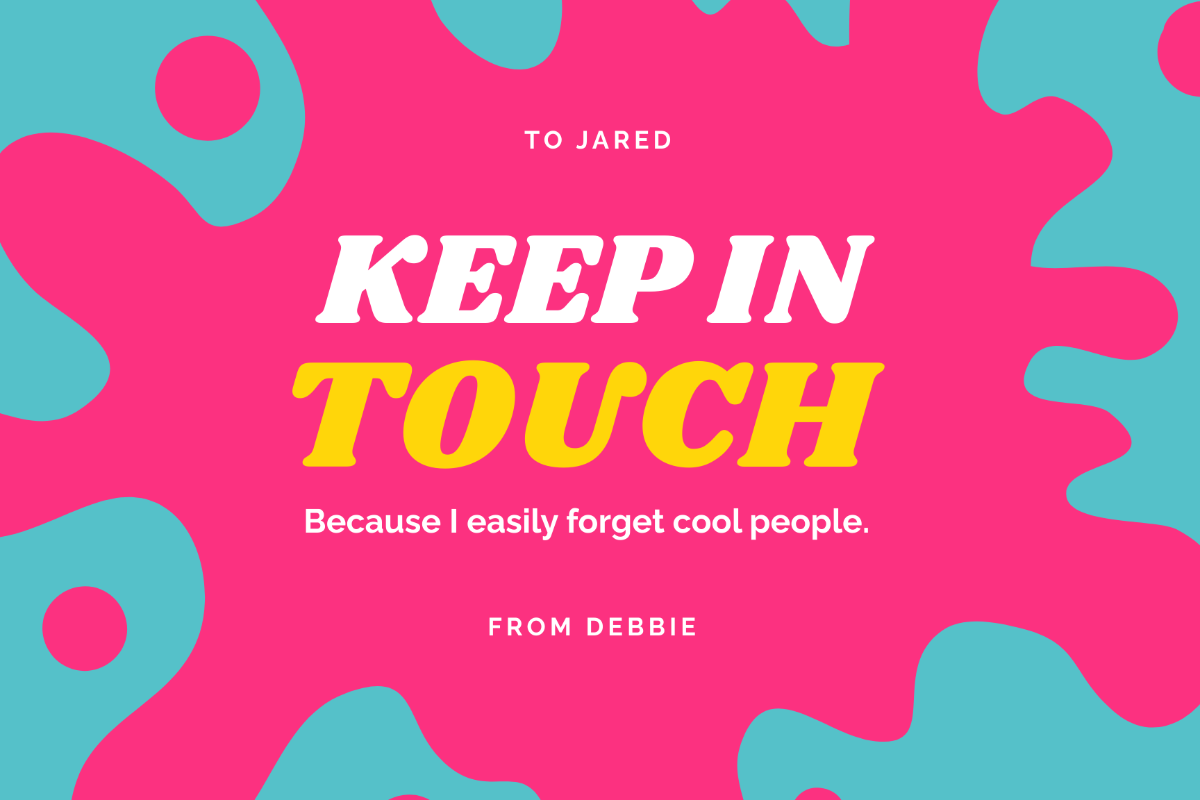 Free Funny Keep In Touch Card Template