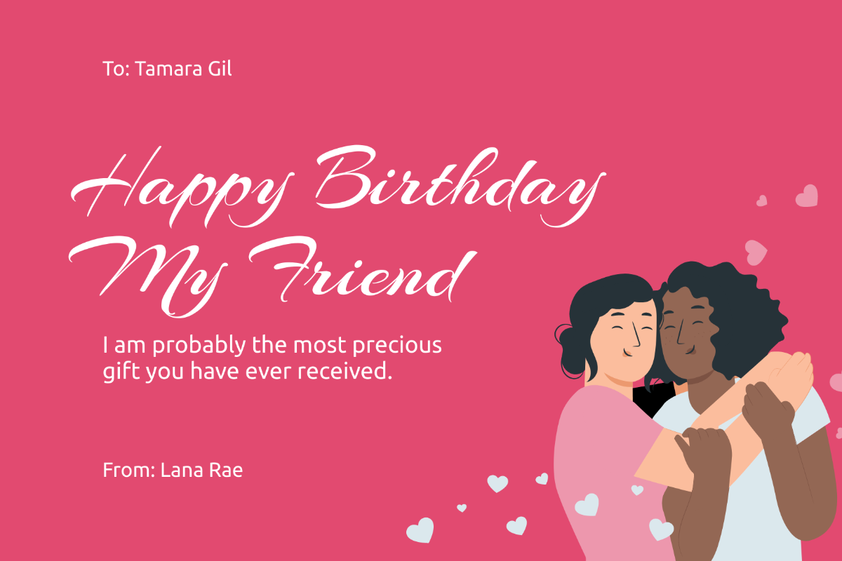 Free Funny Best Friend Birthday Card Template