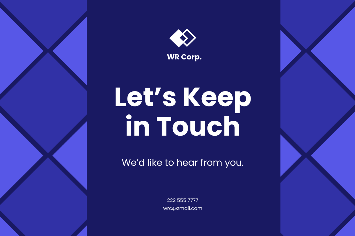 Keep In Touch Business Card Template