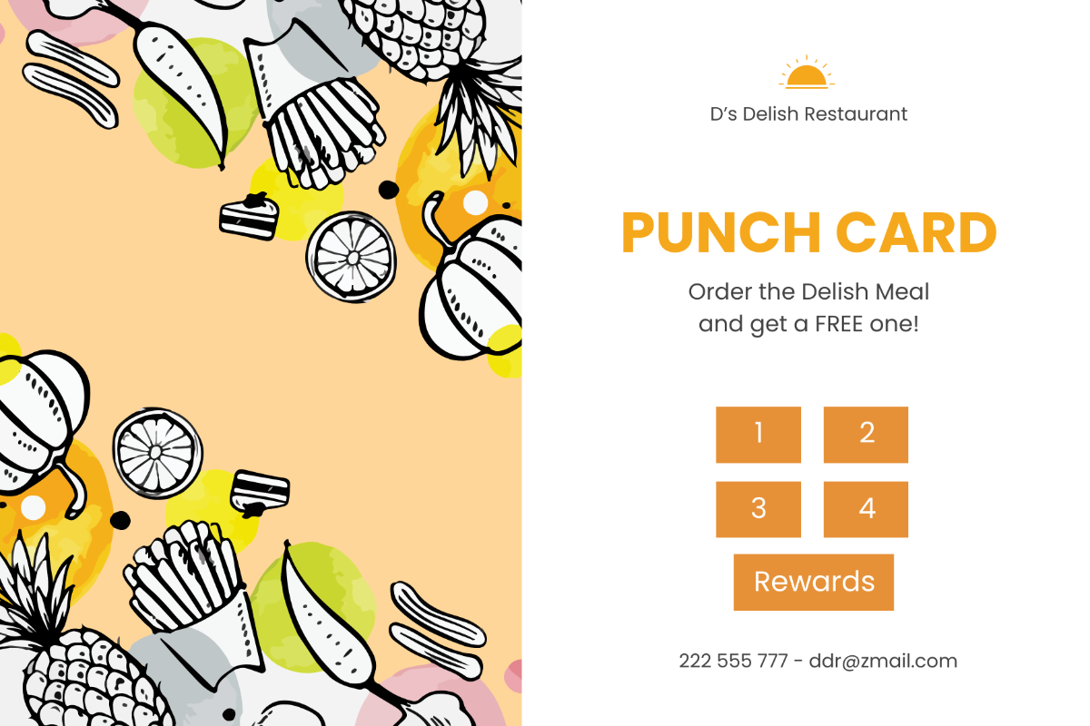 Restaurant Punch Card Template
