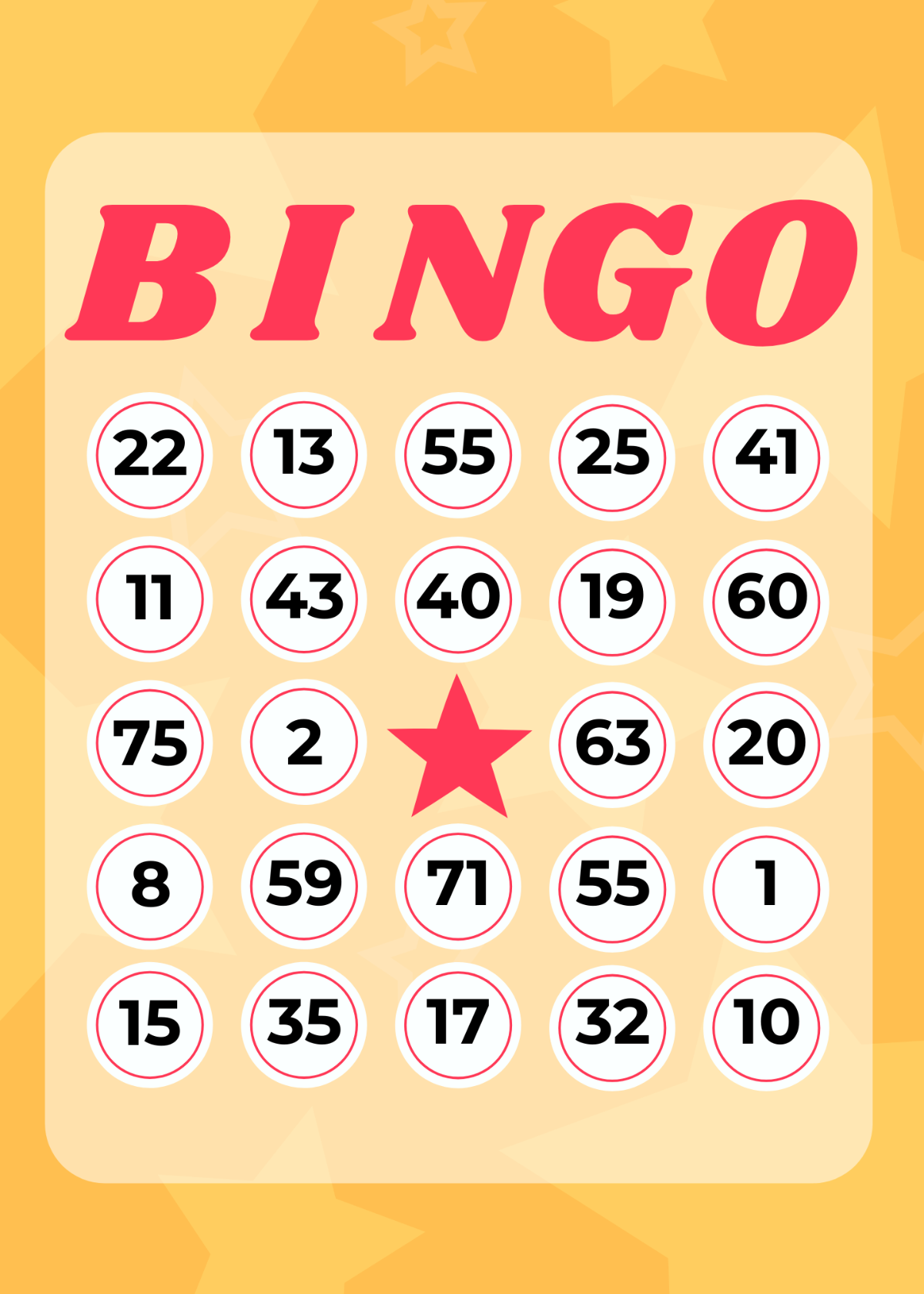 Free Bingo Card Template
