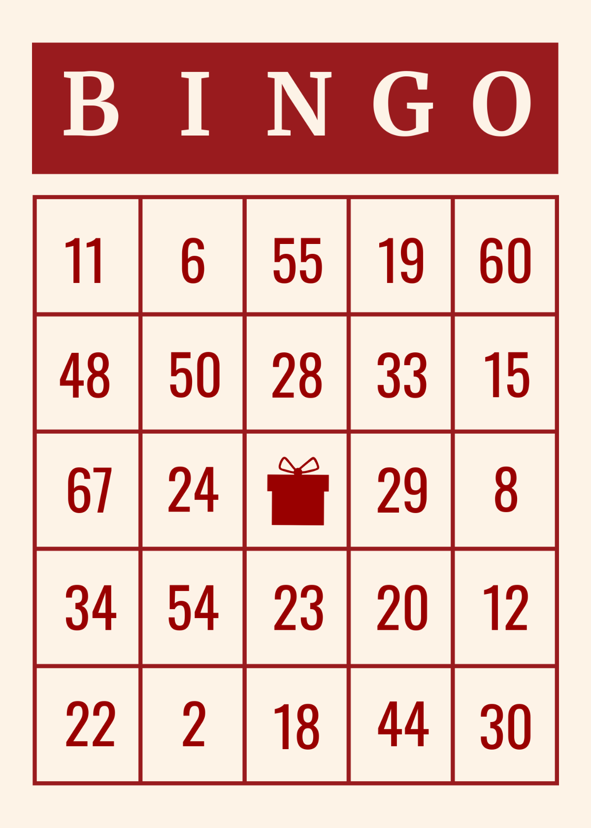 Free Holiday Bingo Card Template to Edit Online