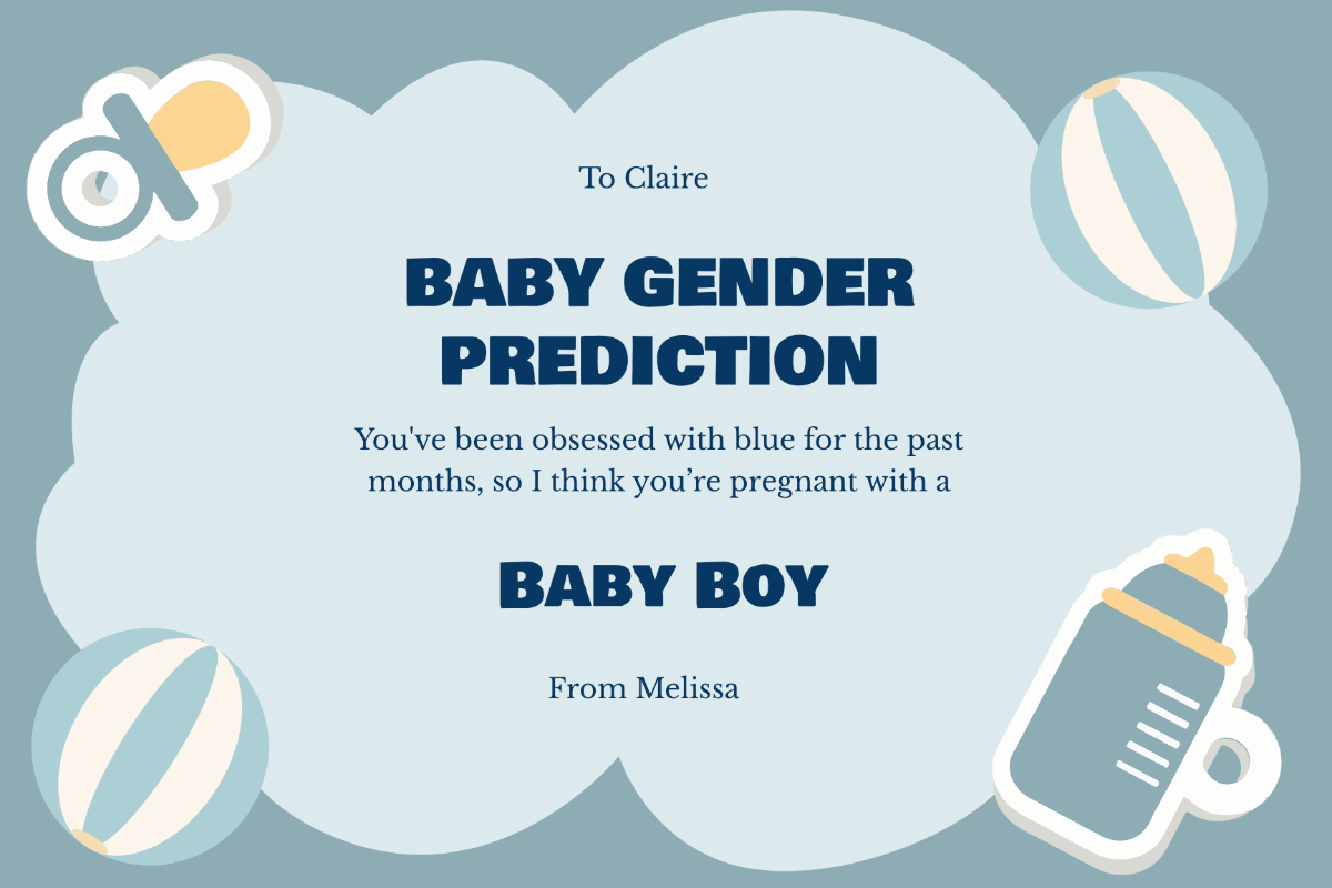 Free Baby Shower Prediction Card Template