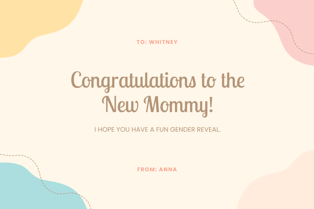 Gender Neutral Baby Prediction Card Template