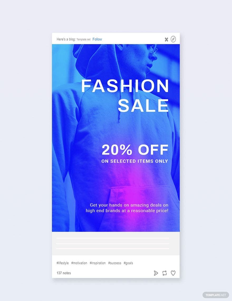 Fashion Sale Discounts Tumblr Post Template