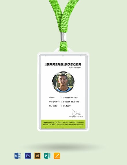 free soccer identity card template 440x570