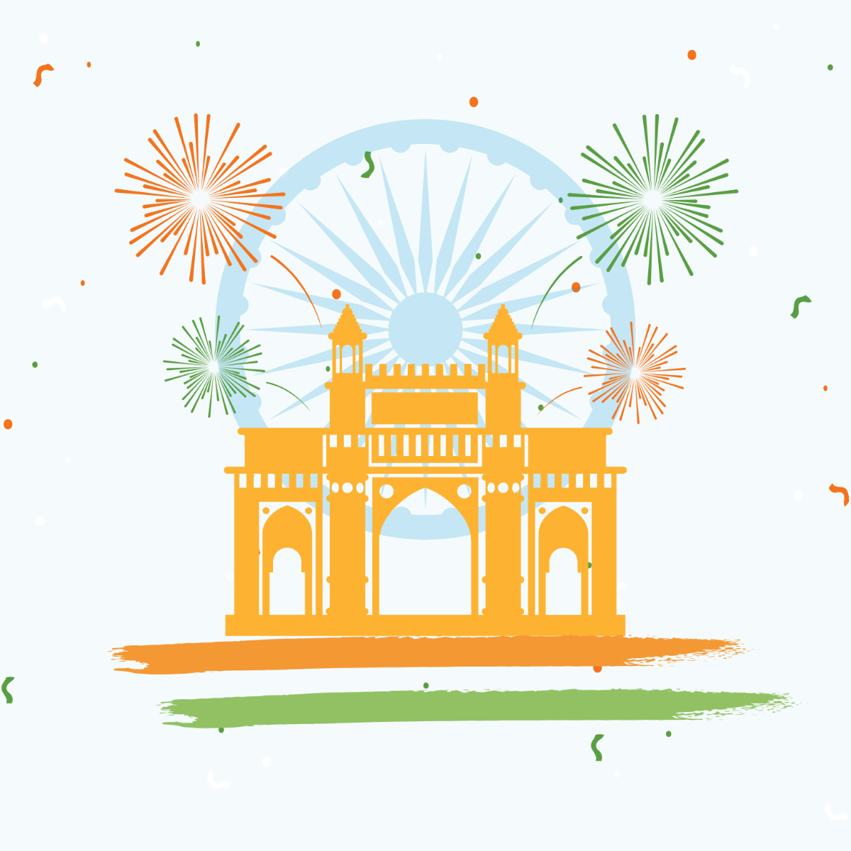 Indian Independence Day Celebration Clipart Template