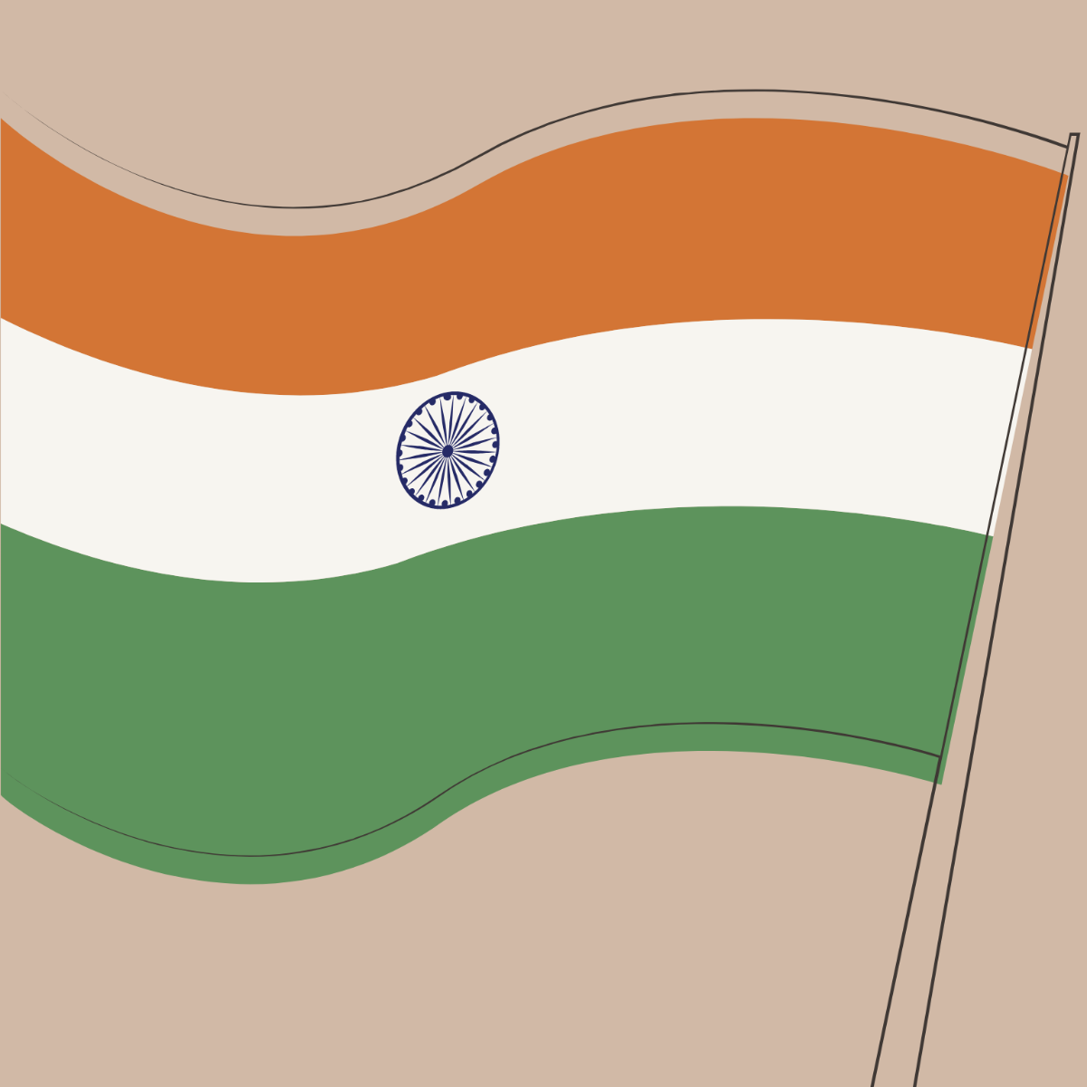 Indian Flag Clipart Template