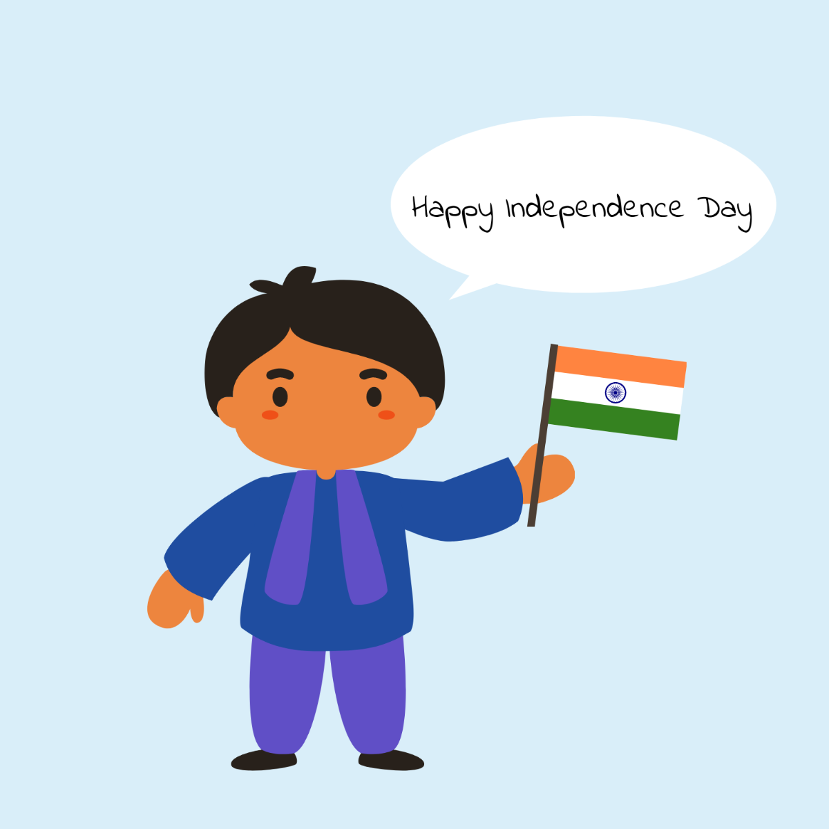 Free Cartoon India Independence Day Clipart - Edit Online & Download ...