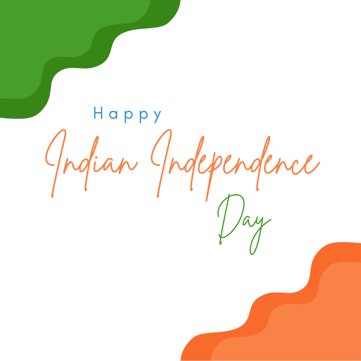 India Independence Day Text Clipart Template