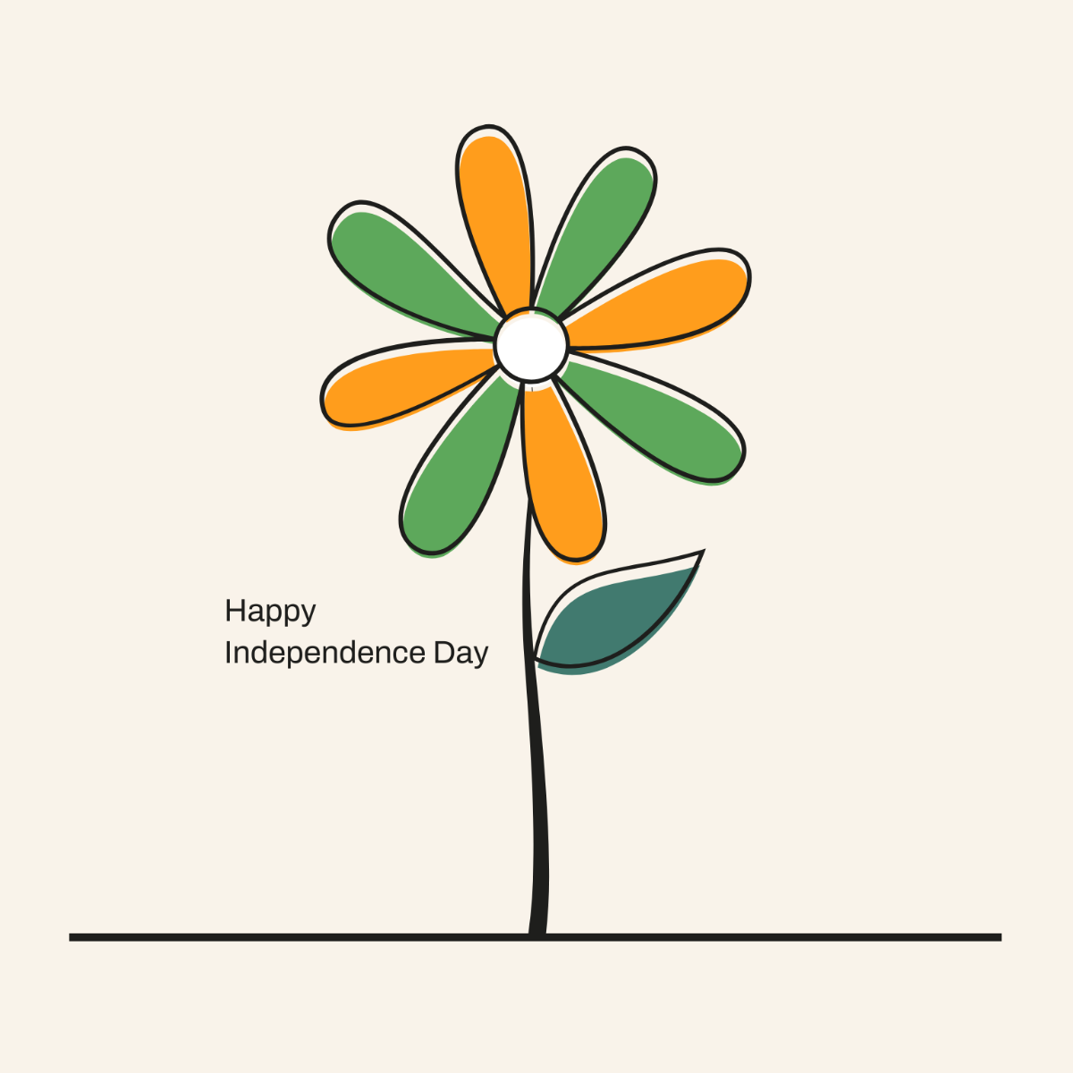 Free Flower India Independence Day Clipart Template