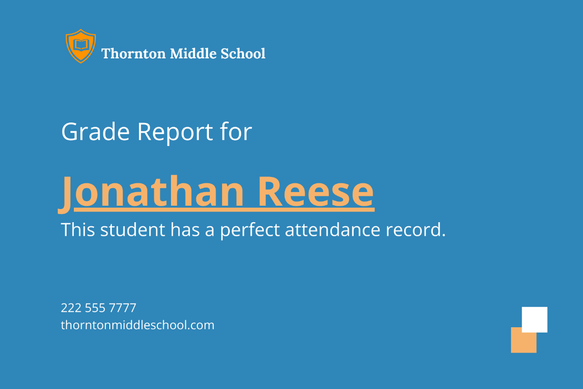 Homeschool Report Card Template