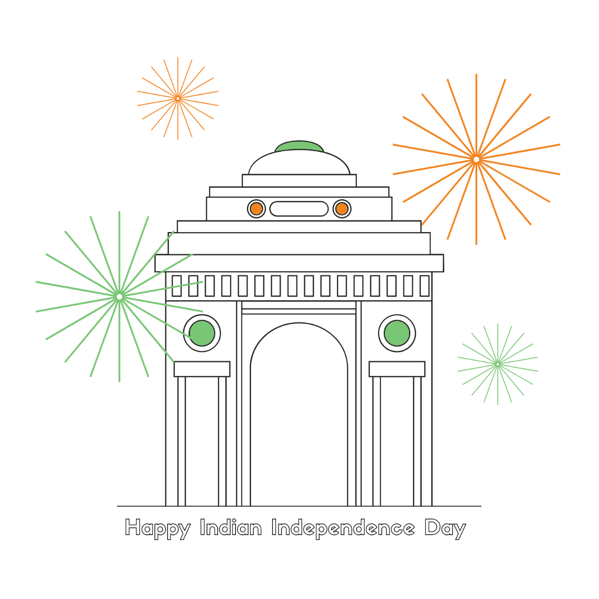 Transparent India Independence Day Clipart Template