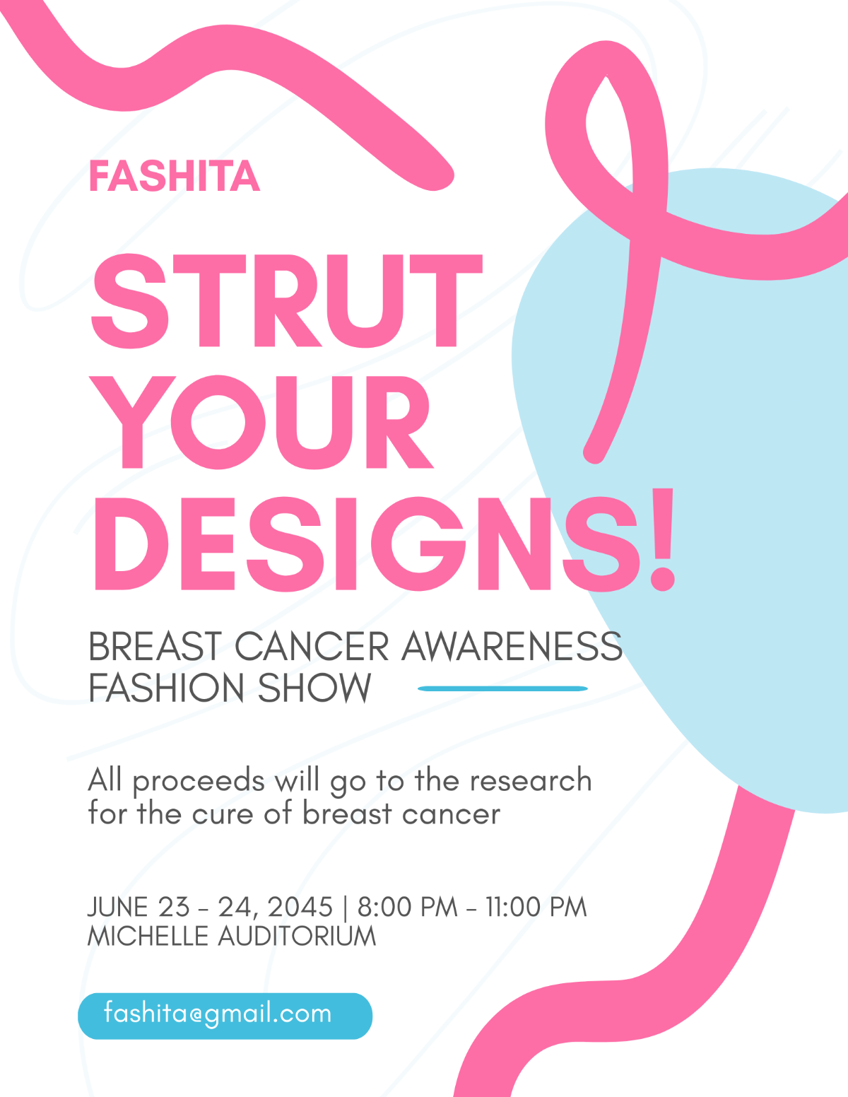 Breast Cancer Benefit Flyer Template