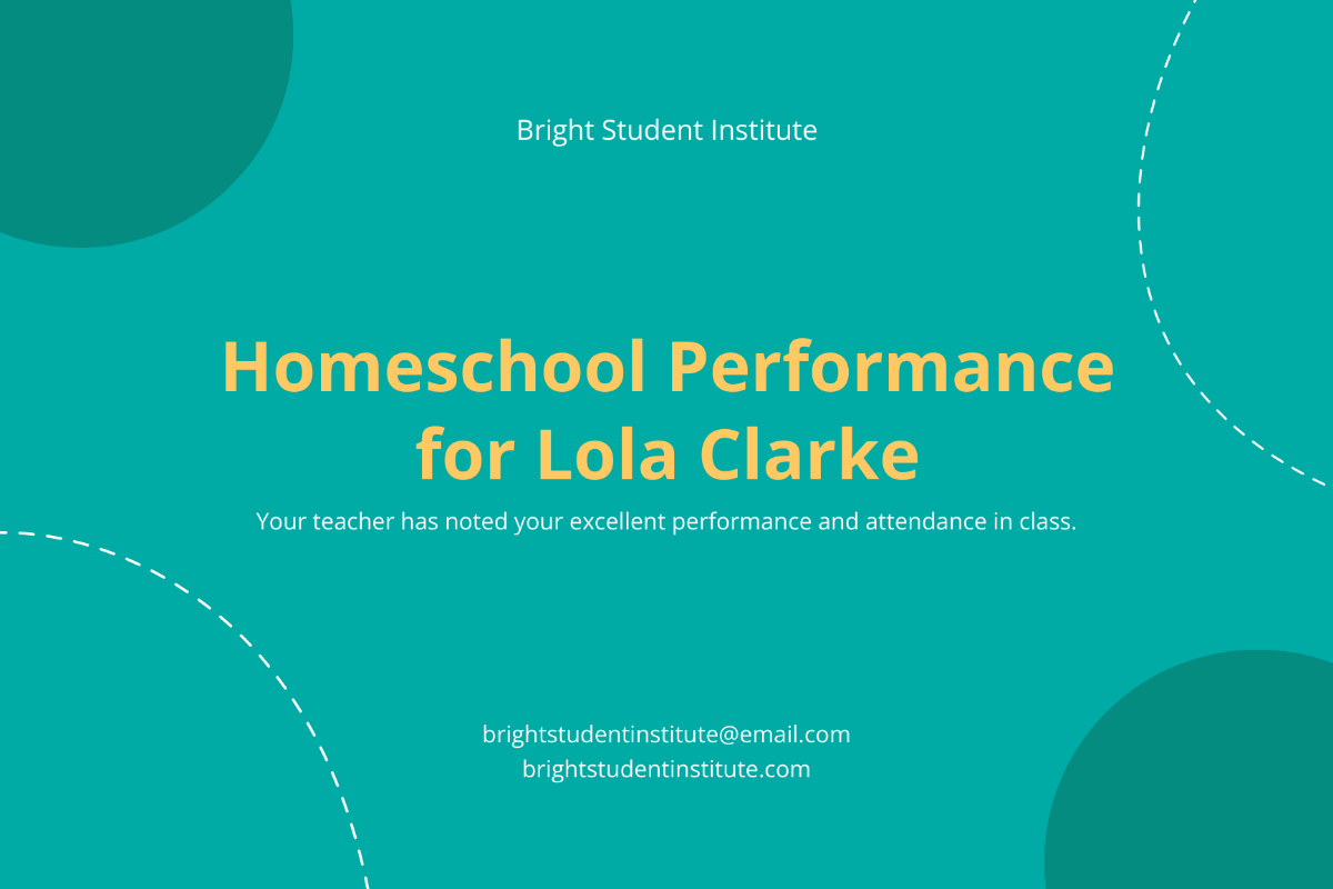 Homeschool Report Card Elementary Template