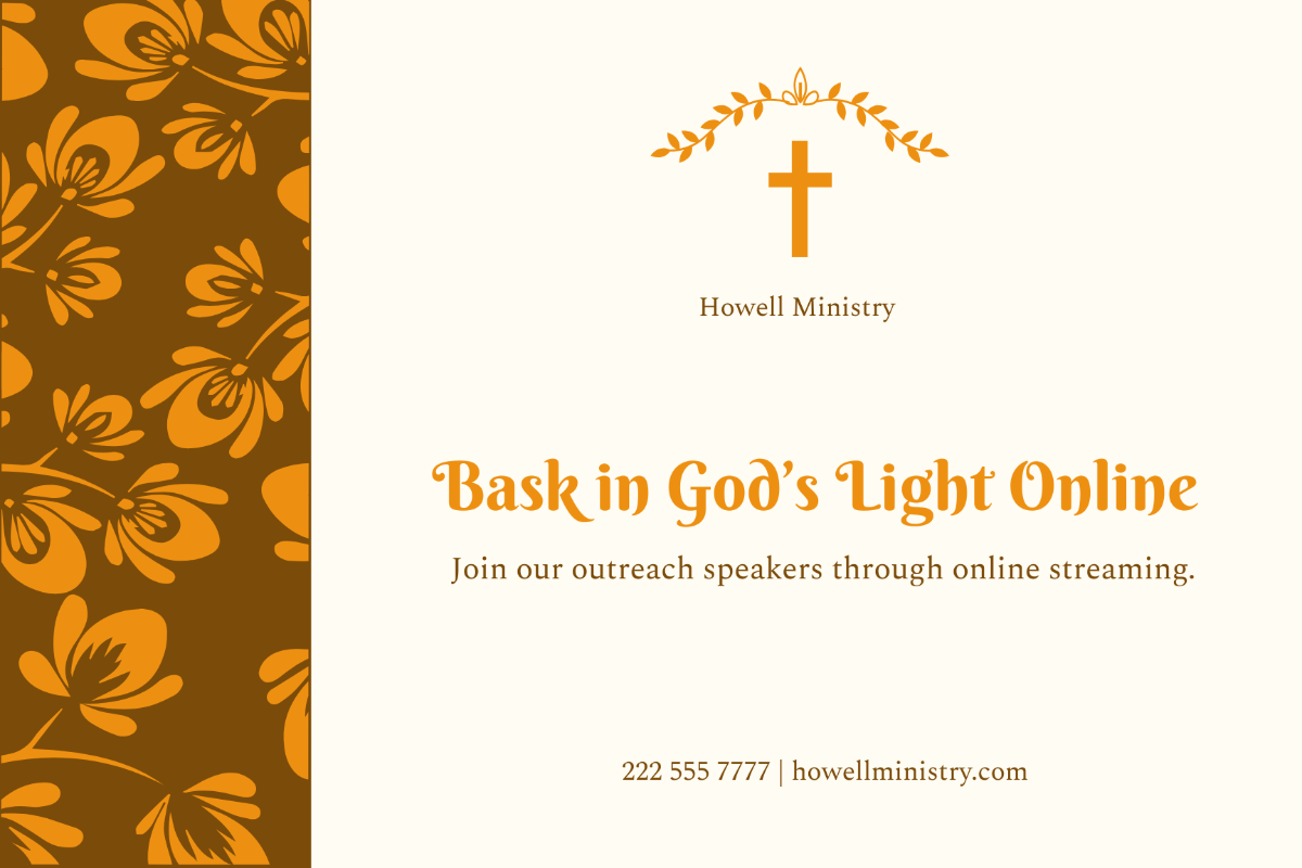 Online Church Service Postcard Template - Edit Online & Download