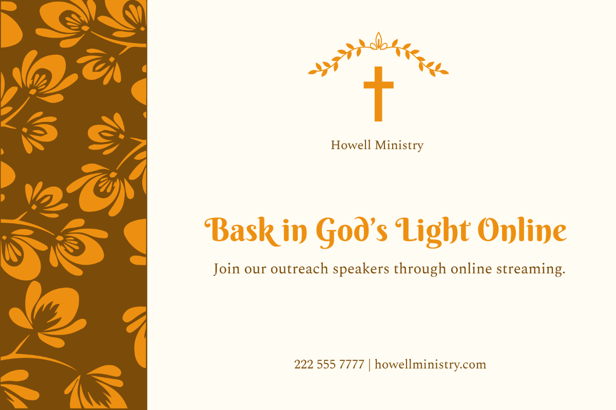Free Online Church Service Postcard Template