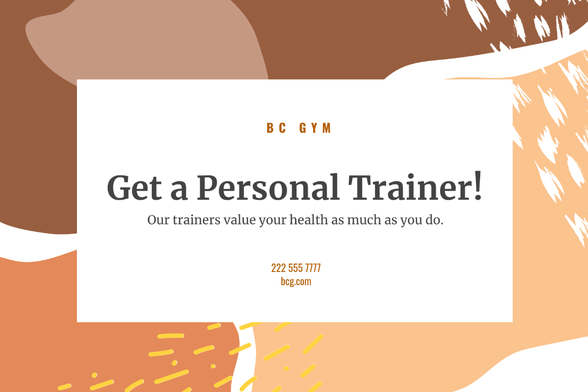 Free Personal Training Postcard Template