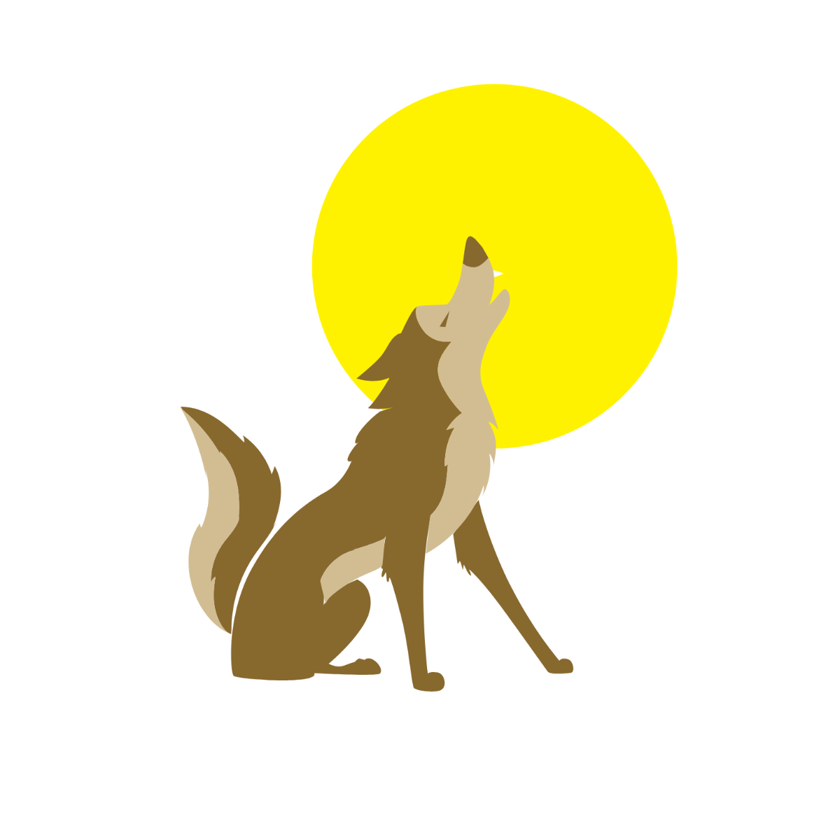 Free Howling Wolf clipart Template