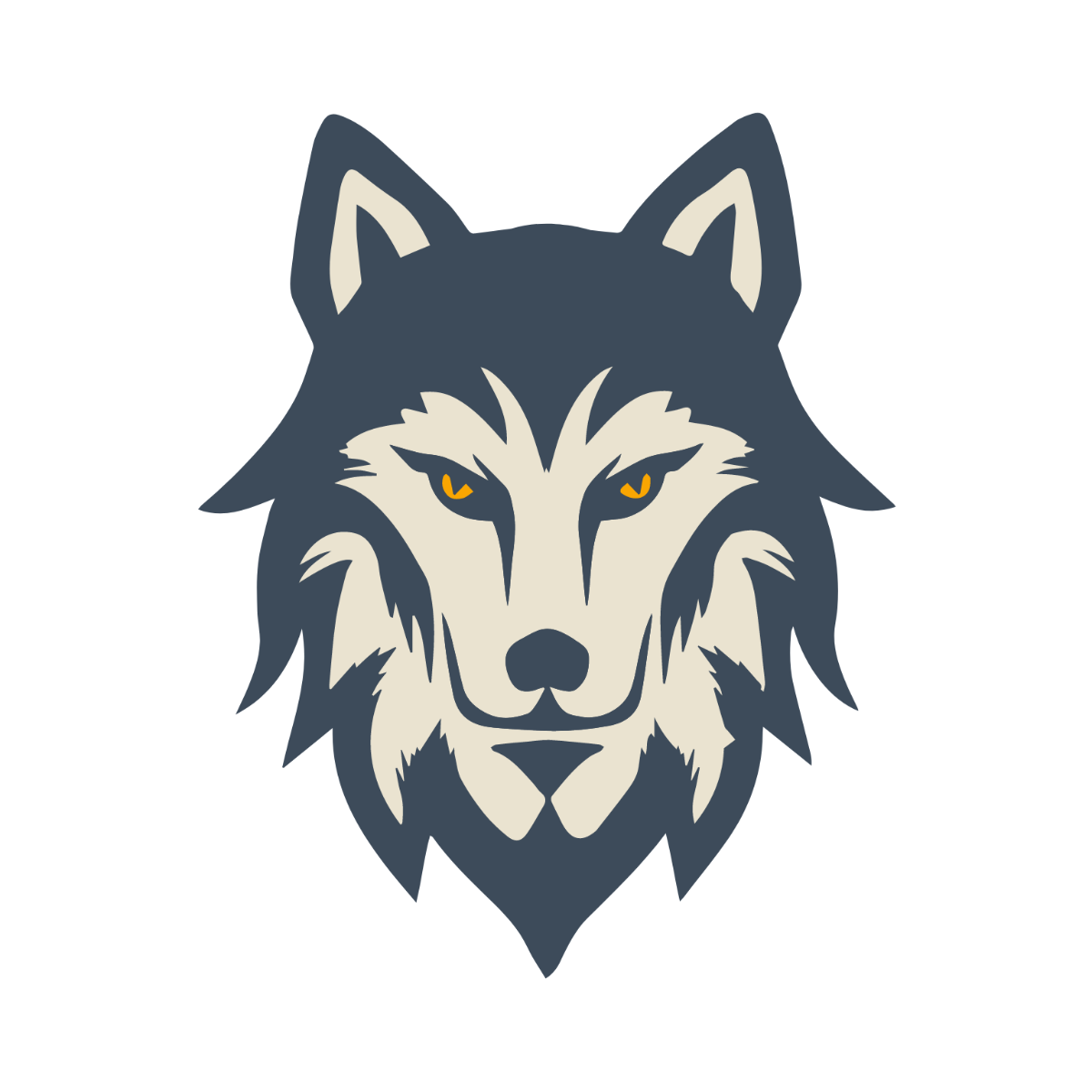 Wolf Face clipart Template