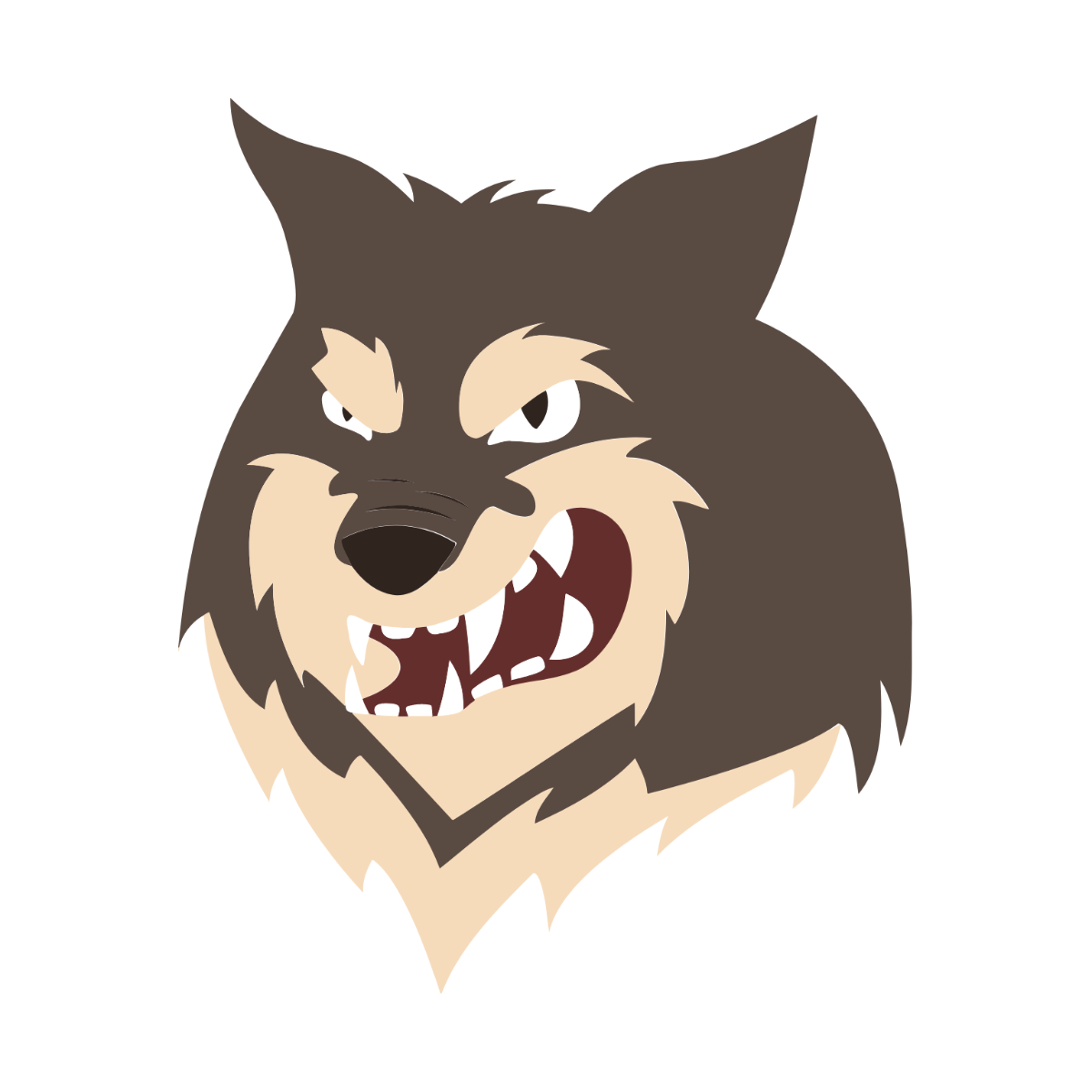 Angry Wolf clipart Template