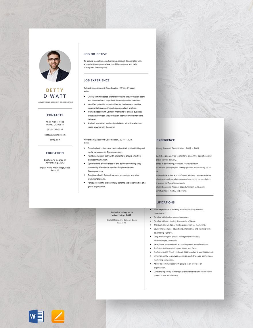 Advertising Account Coordinator Resume