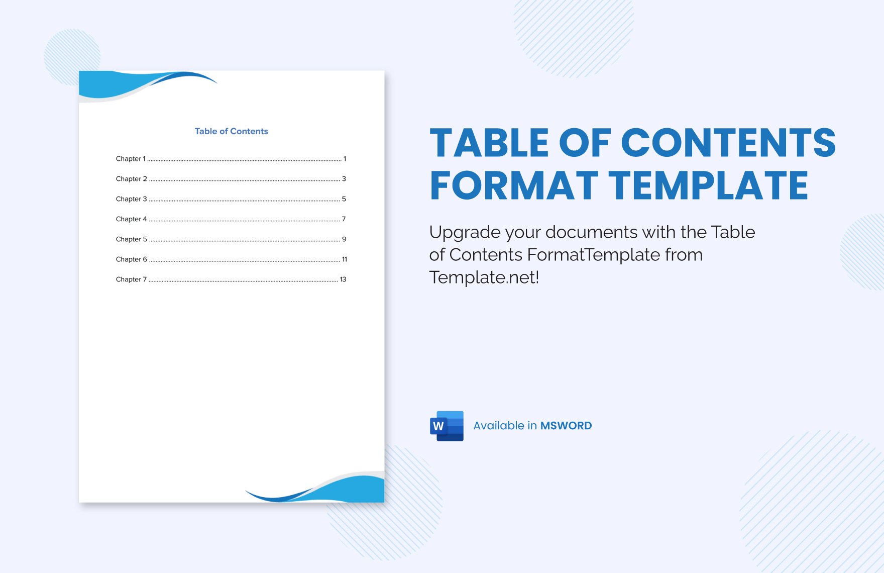 Table of Contents Format Template