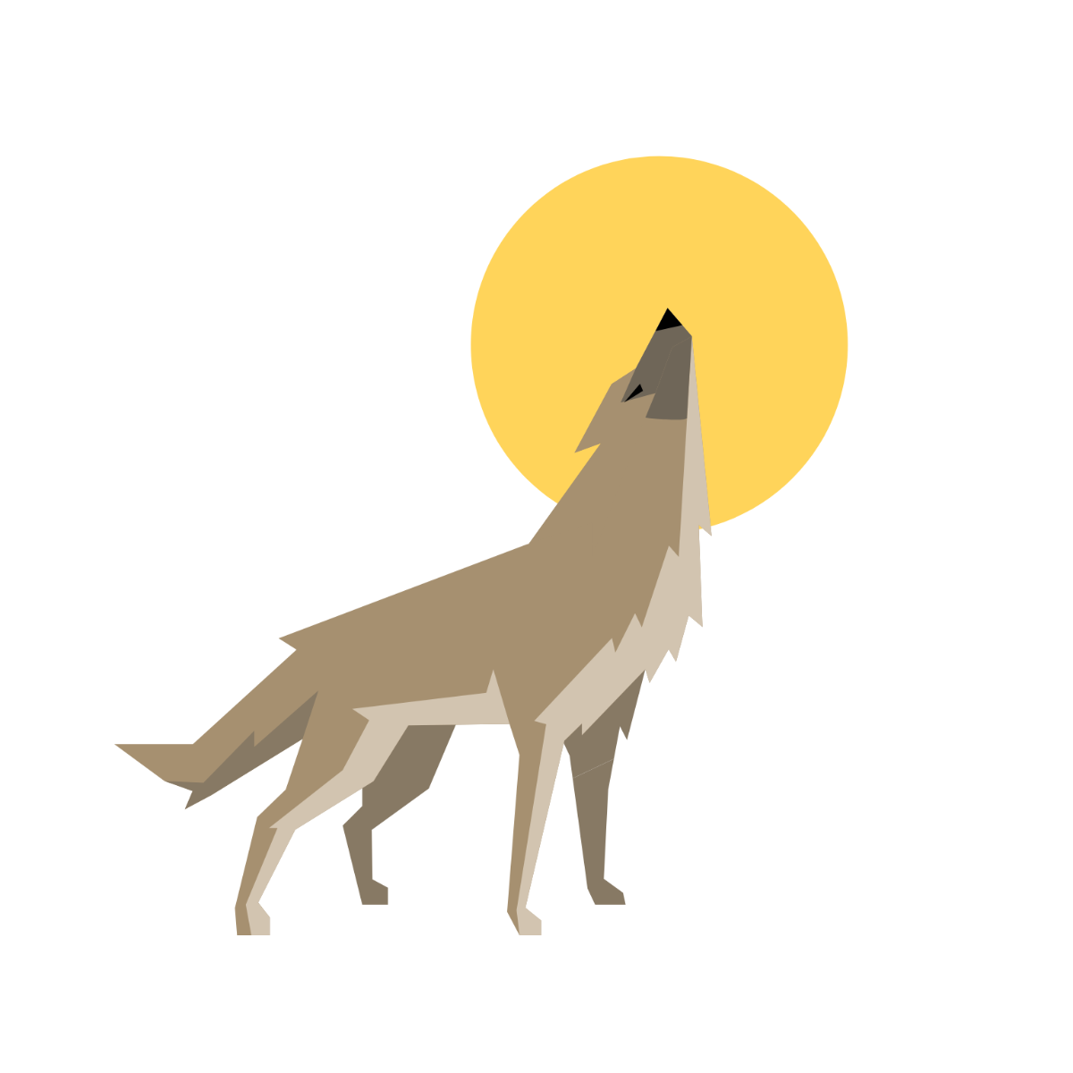 Wolf Moon clipart Template