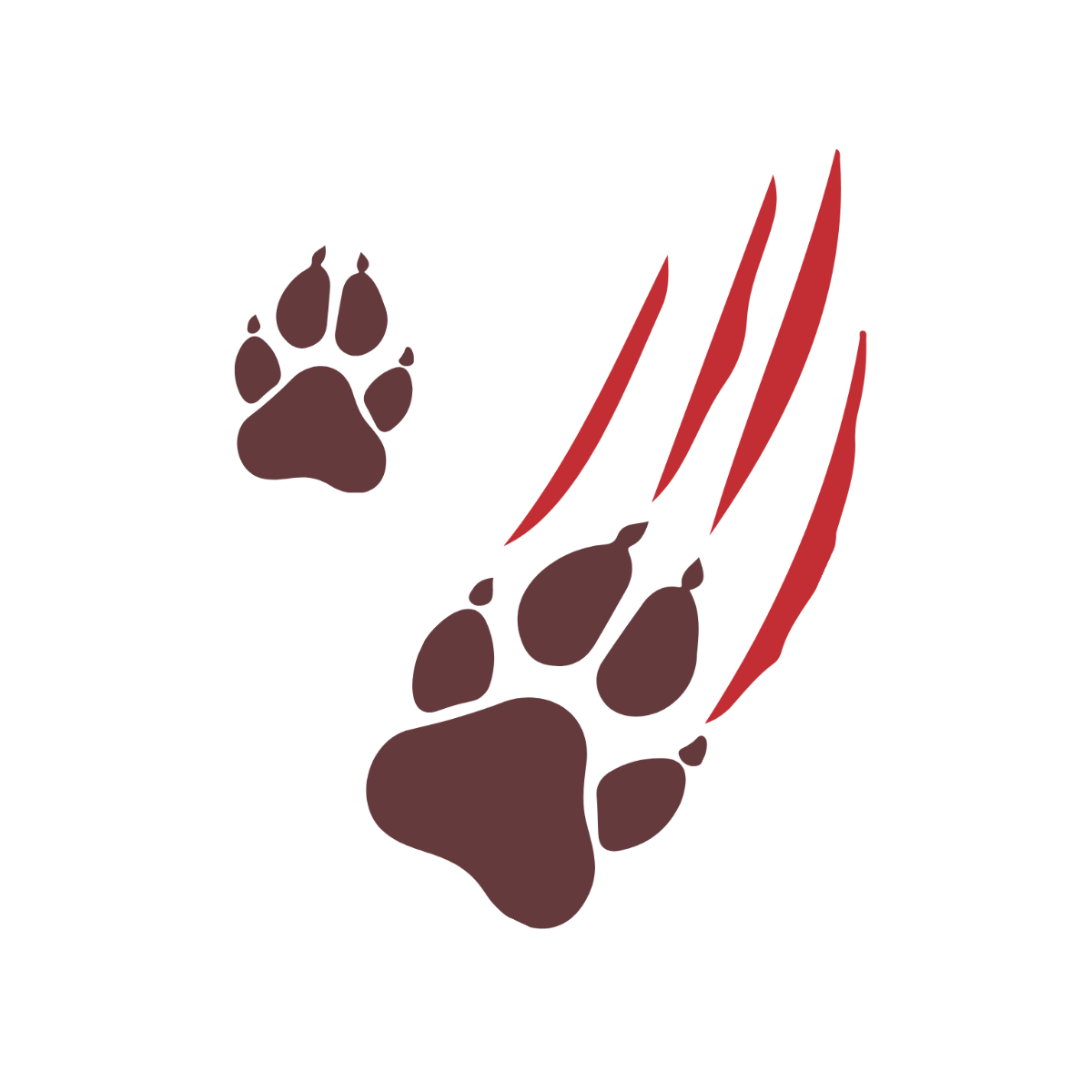Wolf Paw Print clipart Template