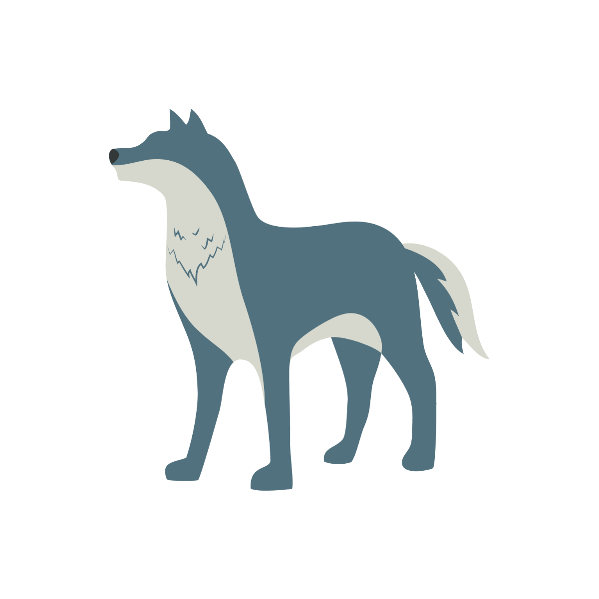 Simple Wolf clipart Template