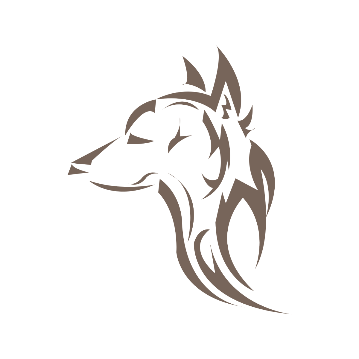 Tribal Wolf clipart Template