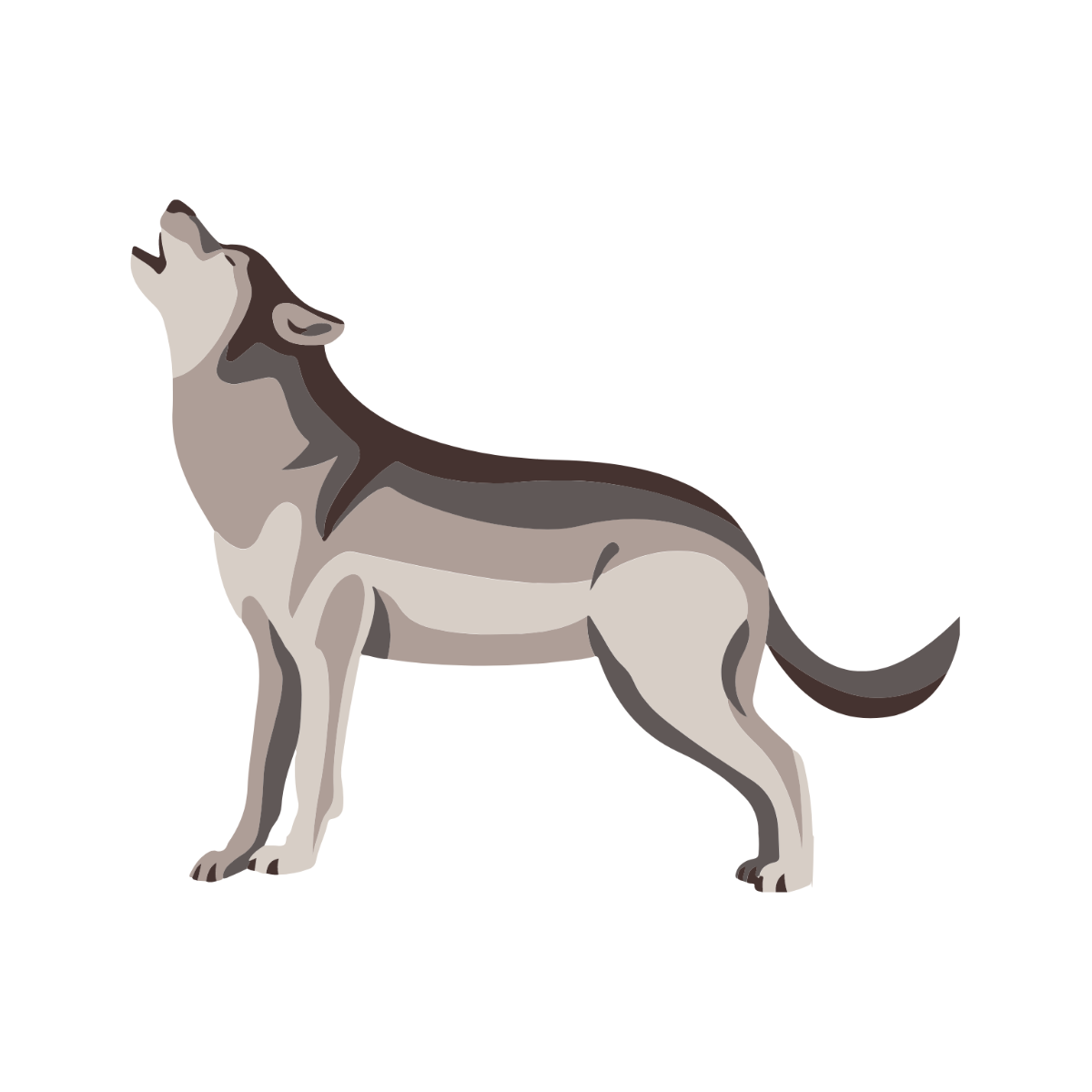 Free Side Wolf clipart Template