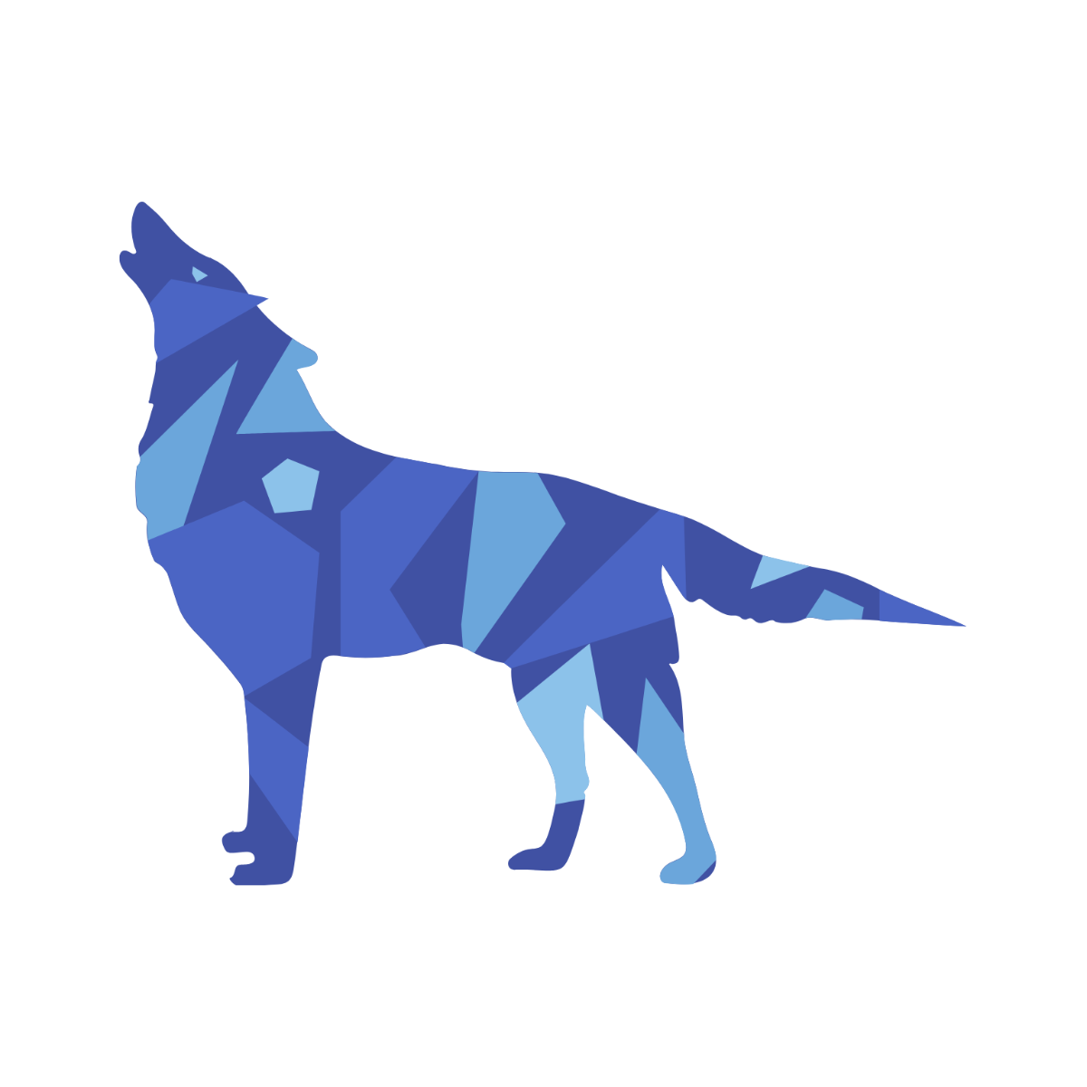 Free Polygon Wolf clipart Template