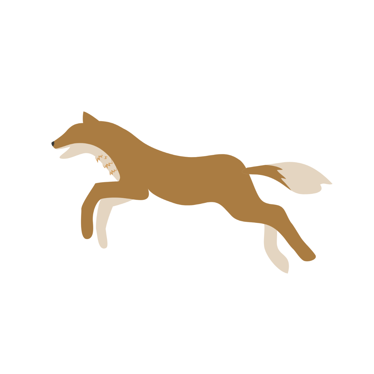 Free Running Wolf clipart Template