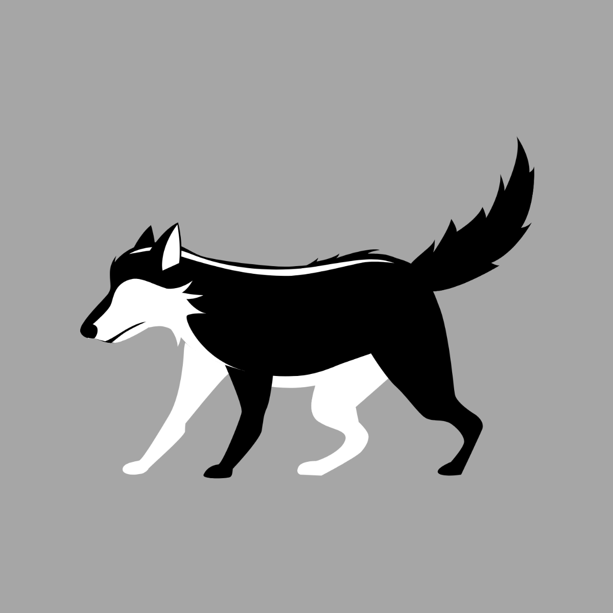 Black And White Wolf clipart