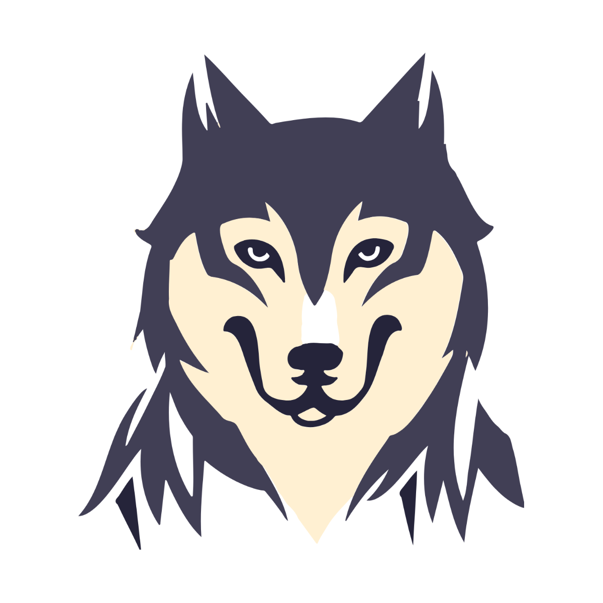 Free Smiling Wolf clipart Template