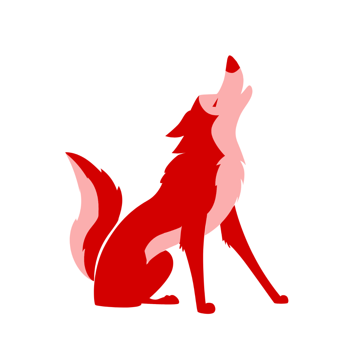 Red Wolf clipart Template