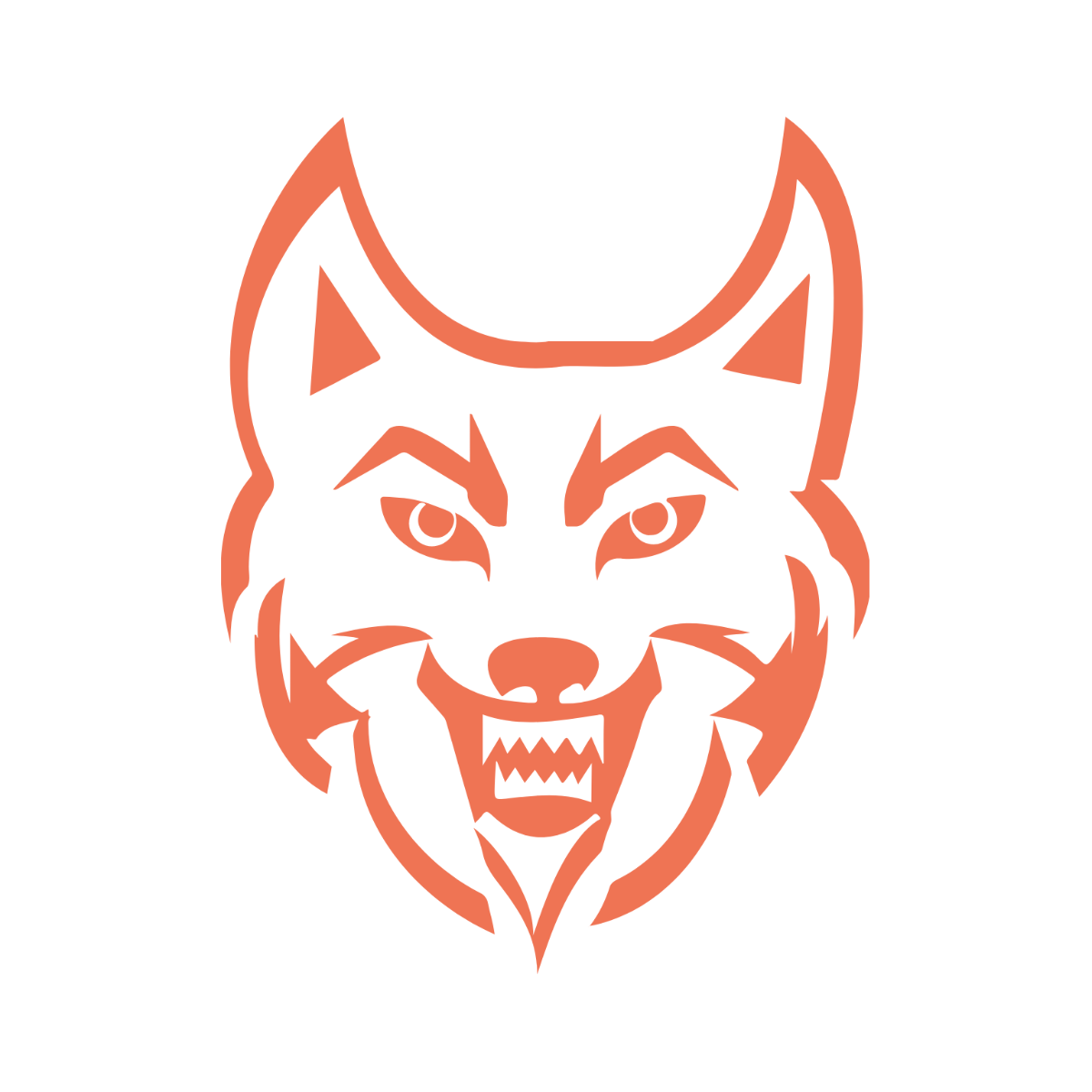 Mean Wolf clipart Template
