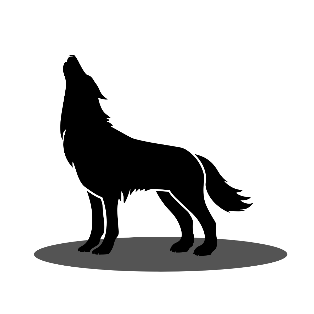 Free Shadow Wolf clipart Template