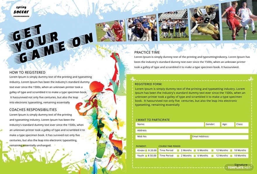 Soccer Post Card Template