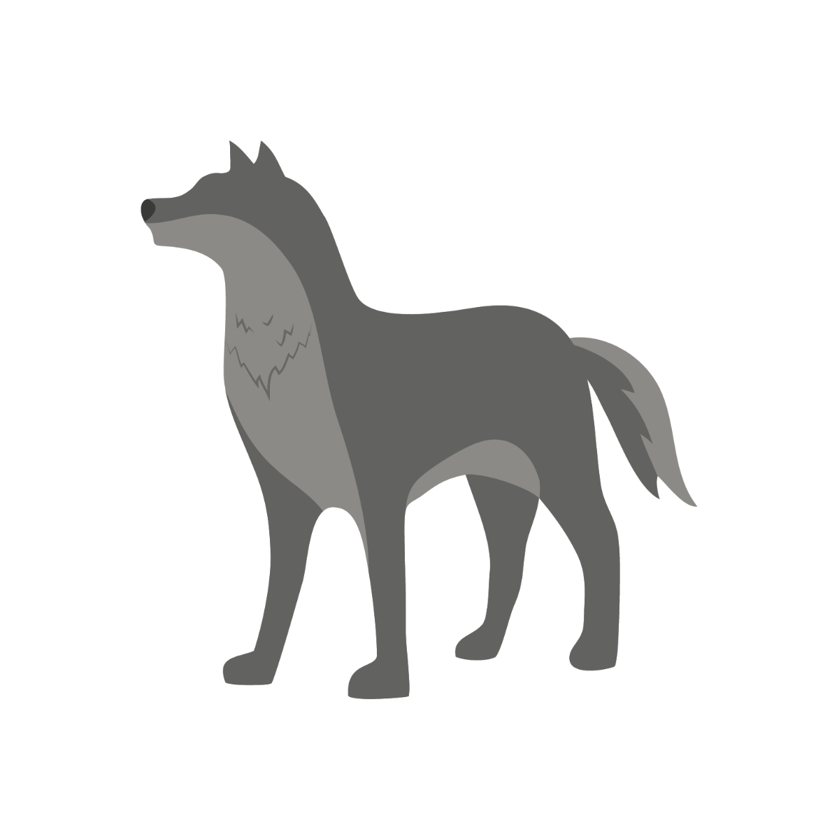 Free Grey Wolf clipart Template