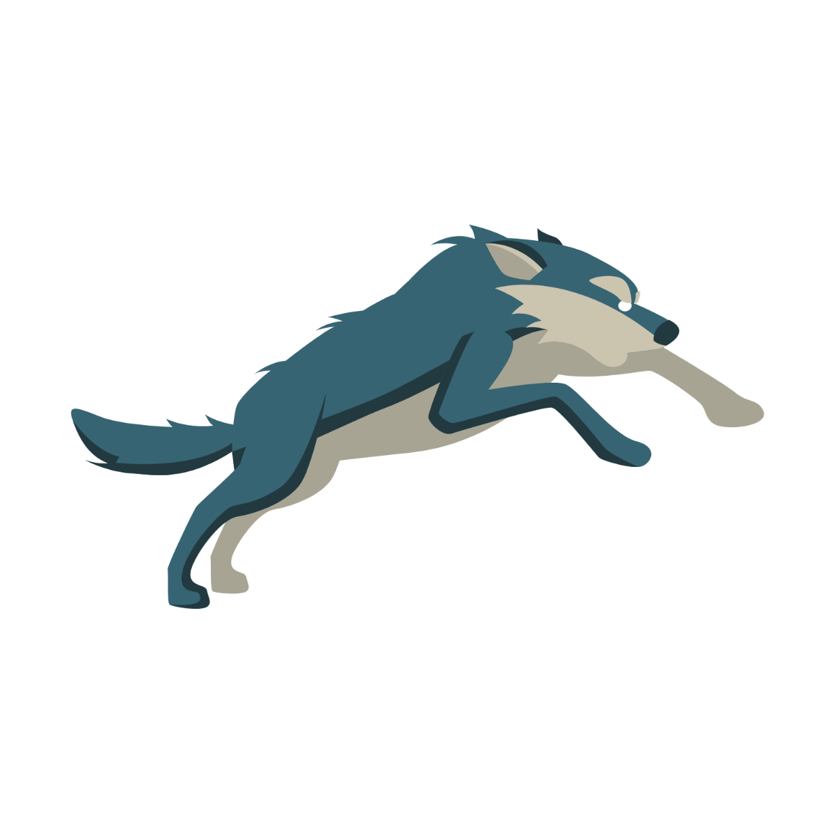 Jumping Wolf clipart Template